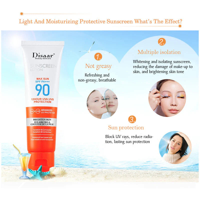 Disaar Sunscreen Lotion SPF 90 PA+++ - 12 Hour UVA/UVB Protection