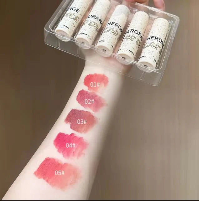HERORANGE 5PCS Matte Lip Gloss Set | Waterproof Silky Smooth Lip Glaze
