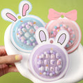 New 12Pcs/Box Sticky Fake Nail Pieces Child Cute Self-adhesive False Nail Wearable On Nail With Bracelet Set Cartoon Shiny Pink Girl