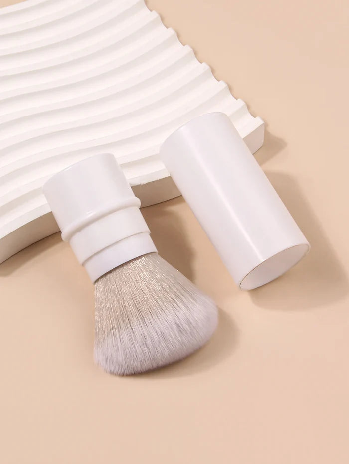 Cream White Retractable Brush, Super Soft, Light Grey, Large Head, Portable