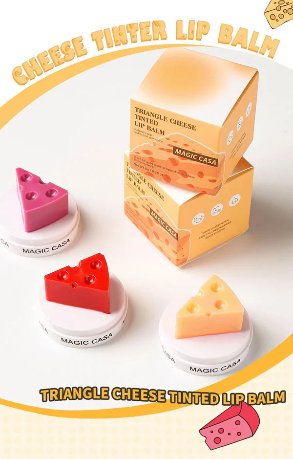 Triangle Tinted Cheese Shaped Lip Balm Temperature Control Color Change Moisturizing Lipstick Anti-Cracking Anti-Drying Hydration Lip Care
