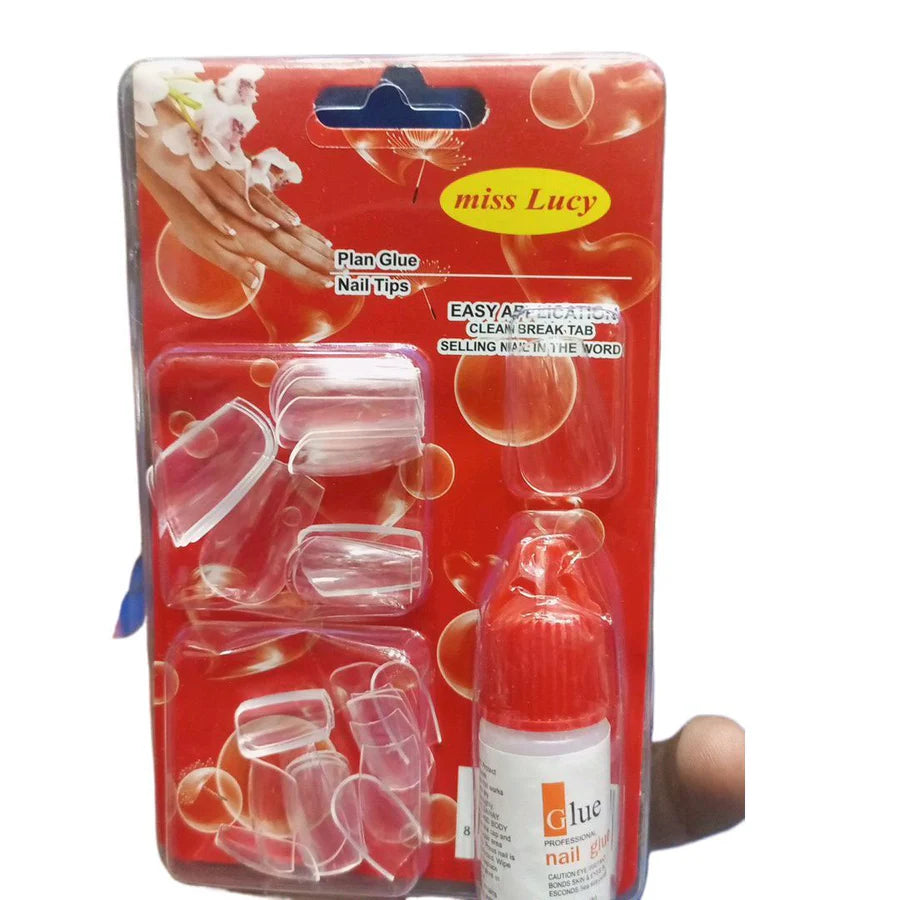 40 PCS TransParent Artificial Nails With Glue