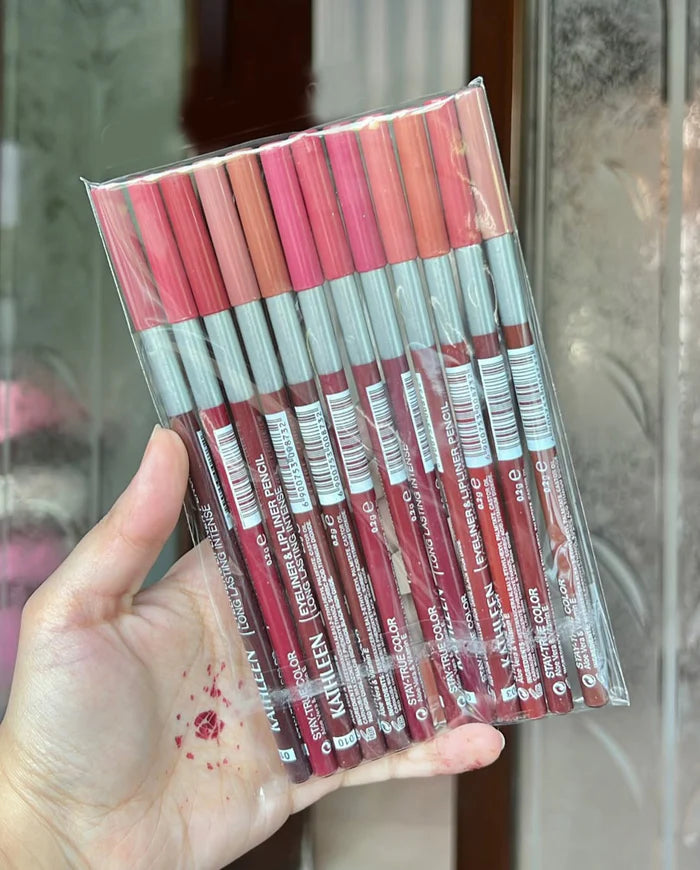 Pack of 06 pcs Long LastingEyeliner & lipliner Thick Pencil