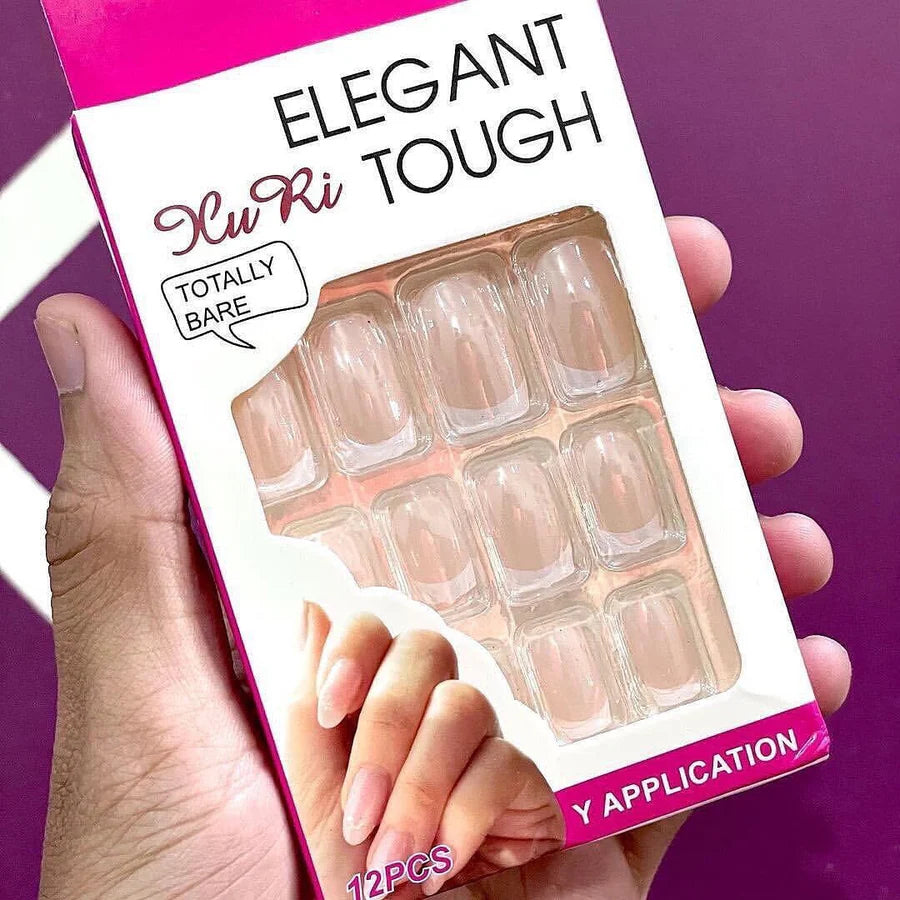 12PCS Elegant French Press-On Nails | Self-Adhesive Full Cover Tips