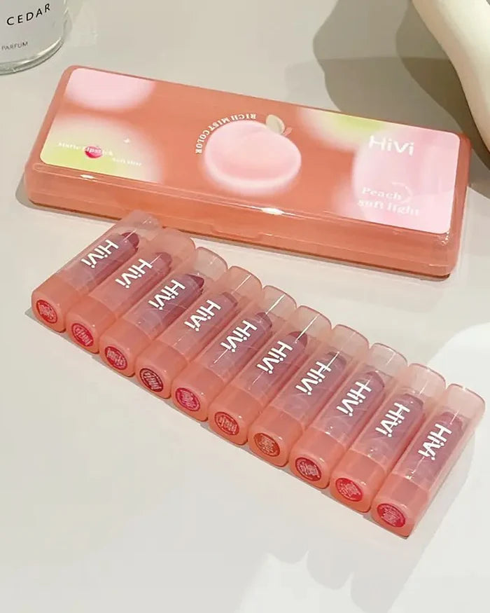 HiVi 10 Pcs Peach Soft Light Matte Lipstick Set