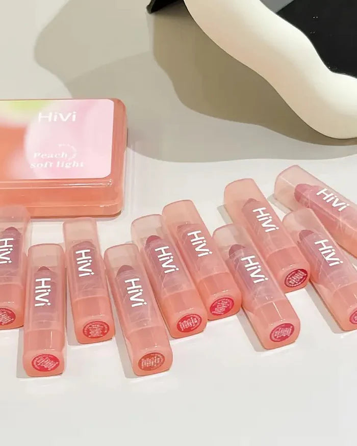 HiVi 10 Pcs Peach Soft Light Matte Lipstick Set