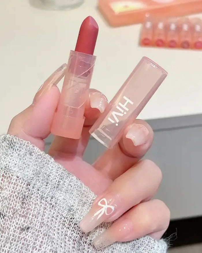 HiVi 10 Pcs Peach Soft Light Matte Lipstick Set