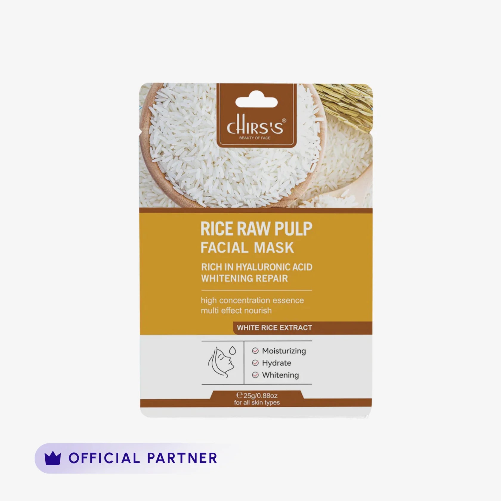 Chirs's - Rice Raw Pulp Hydrate Facial Mask - 25ml