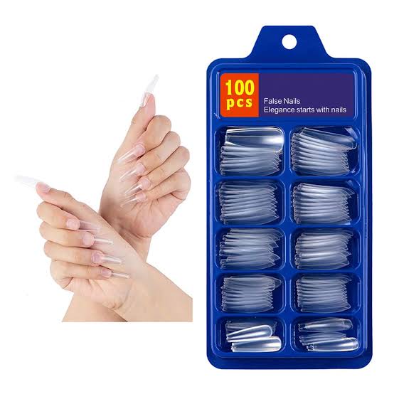 100PCS Transparent/White Ballerina Artificial Nails