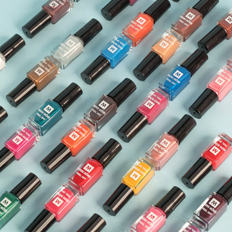 Miss Rose Pack of 36 Peel Off Nail Polishes Beautiful Colors
