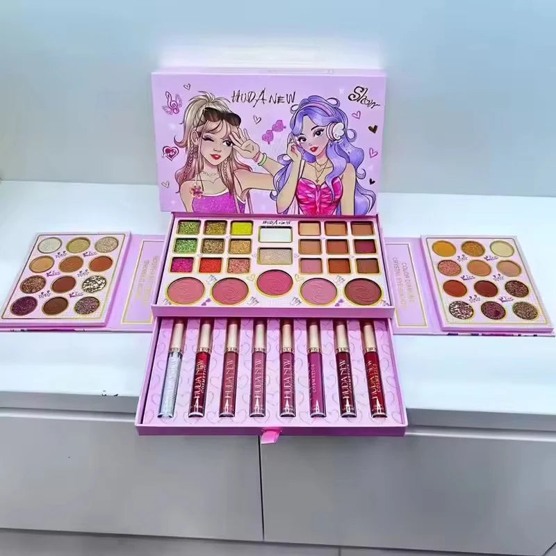 **HUDA Eyeshadow & Lip Gloss Makeup Set**