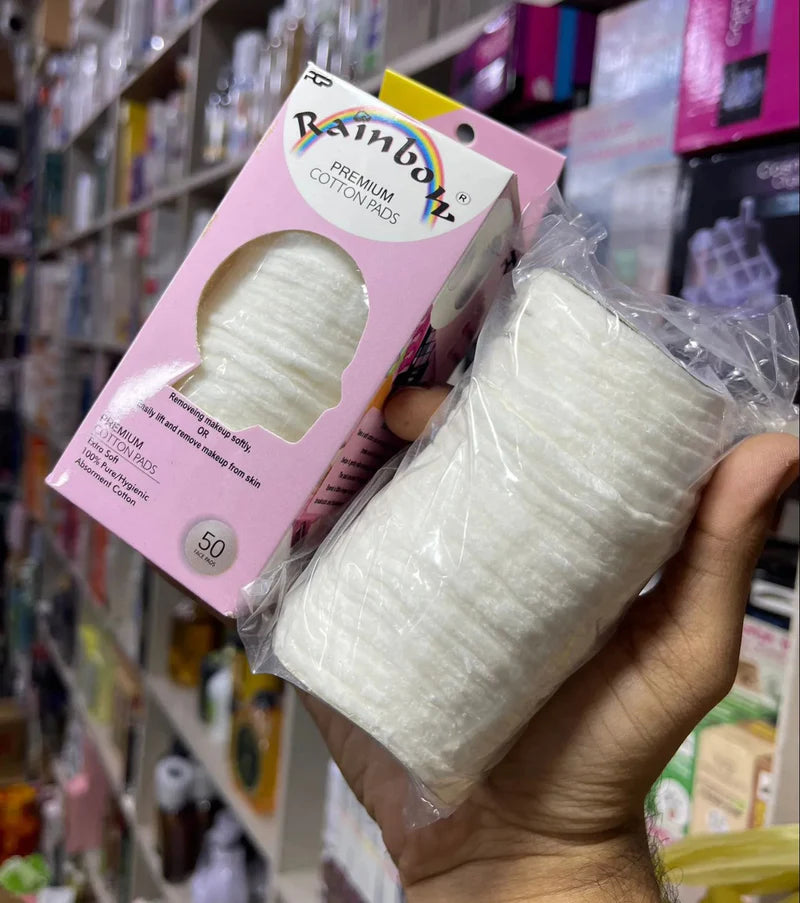 **50PCS Rainbow Makeup Remover Cotton Pads Set**