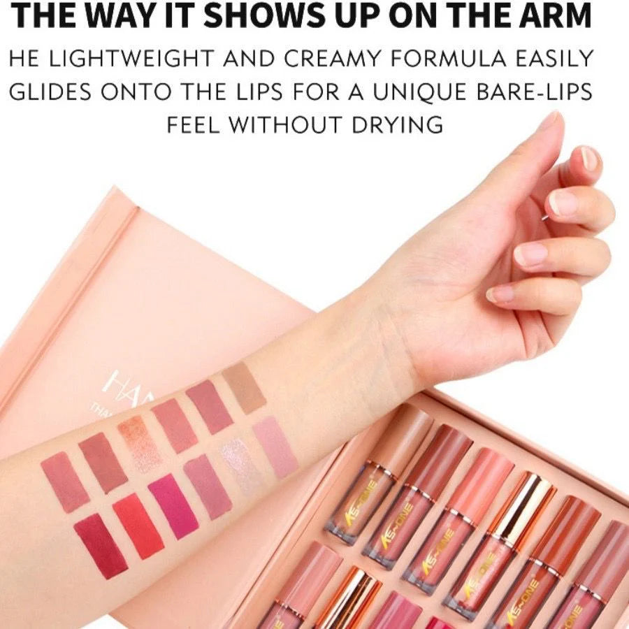KS-ONE 12PCS Matte Liquid Lipstick & Lip Gloss Set