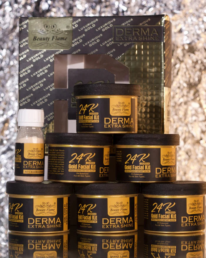 Derma Flame 24k Gold Facial 6 Step Kit
