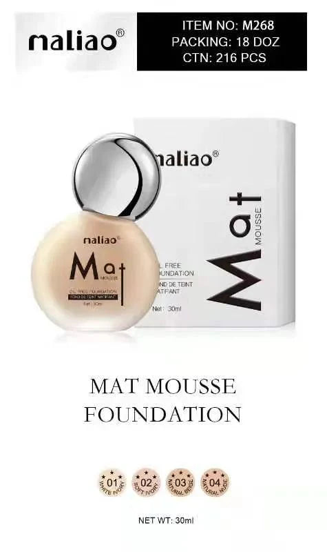 Maliao Matte Mousse Foundation – Oil-Free Perfection (M 268)