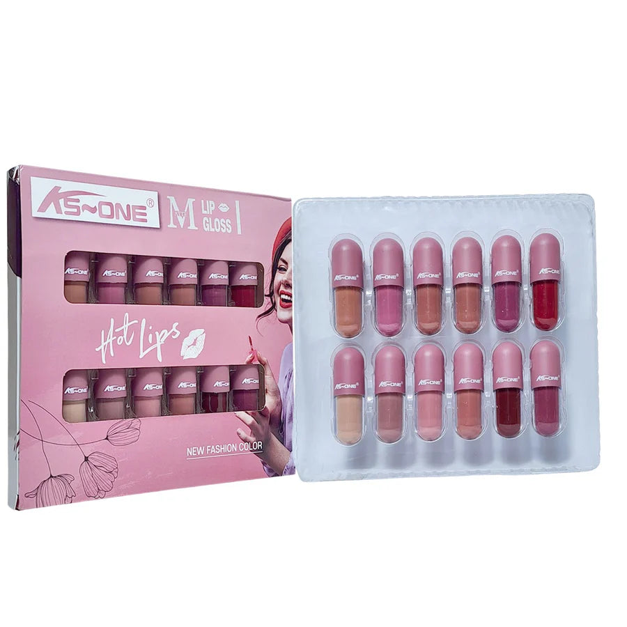 KS-ONE 12pcs Mini Capsule Matte Lip Gloss Set