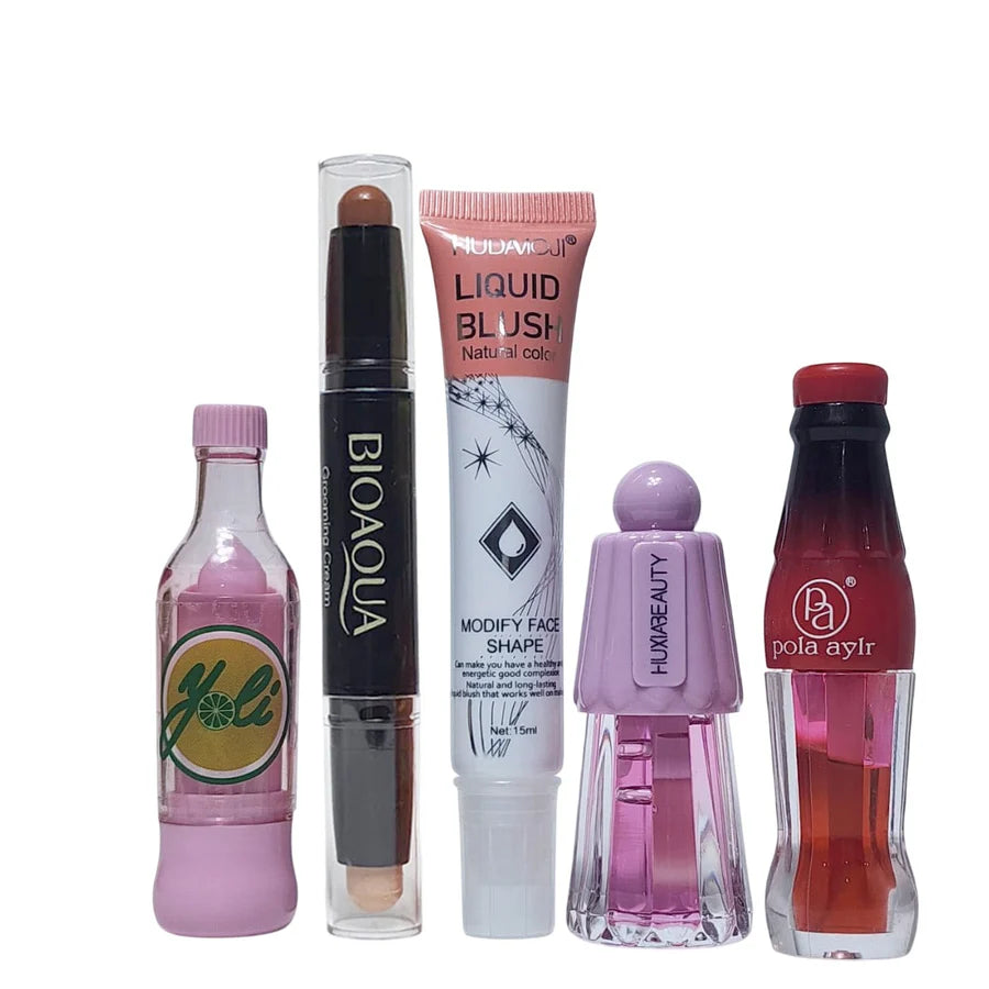 Miss Beauty 5PCS Makeup Gift Set | Lip Gloss, Concealer & Blusher