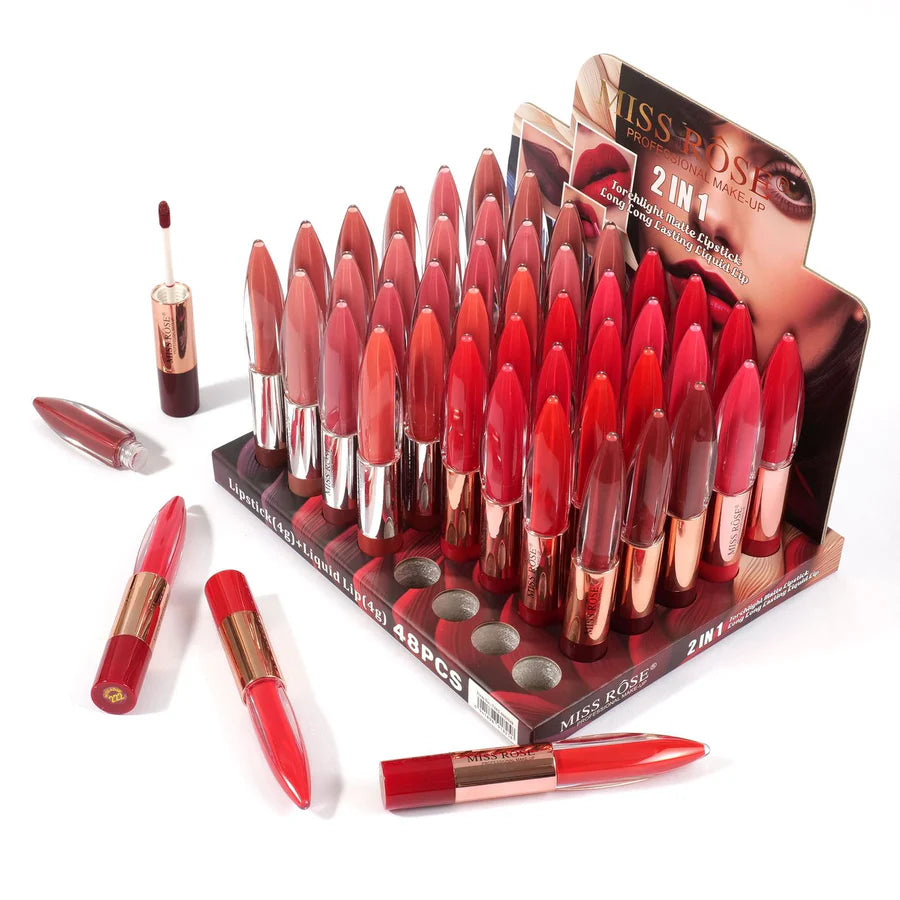 Miss Rose Dual-Ended Matte Lipstick & Lip Gloss