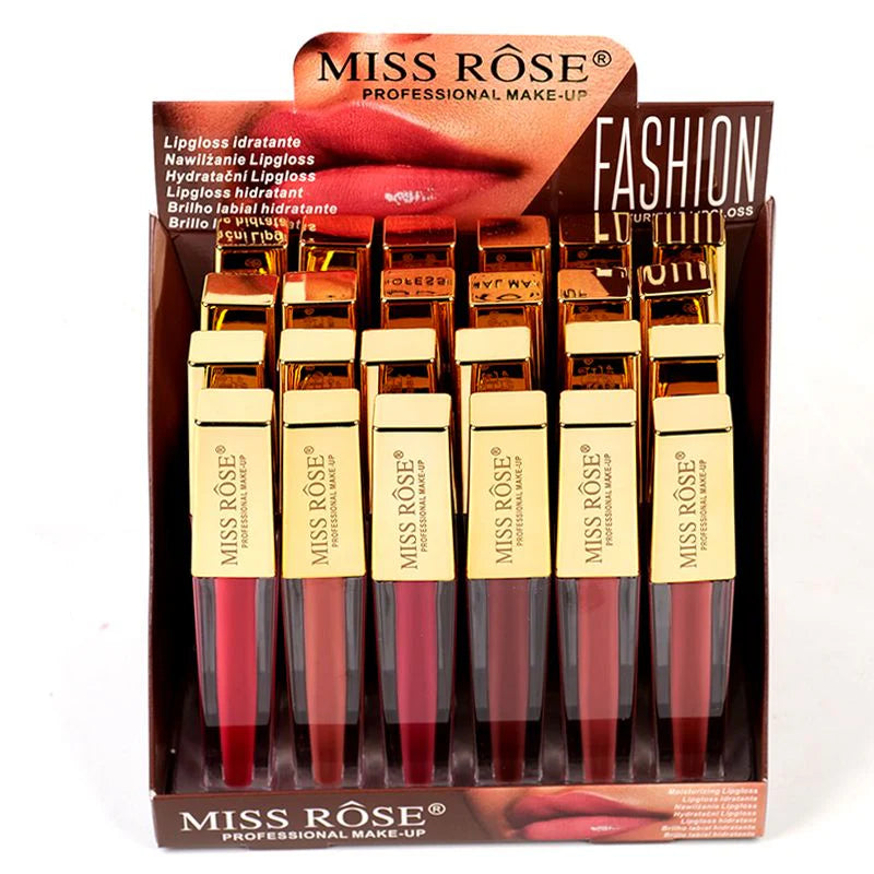 Miss Rose New Pack of 03 Matte Golden Cap Lip Gloss