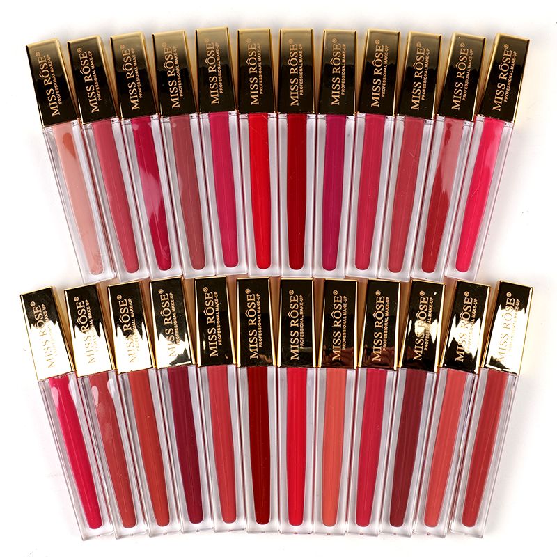 Miss Rose New Pack of 03 Matte Golden Cap Lip Gloss
