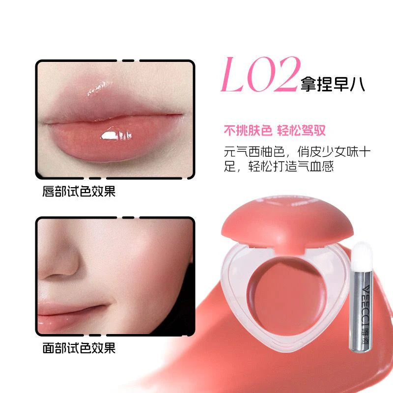 Romantic Rain Pack of 04 Blusher & Lipmud 2 in 1 Heart Pudding Lip & Cheek Multi-Use Cream - 4 Colors