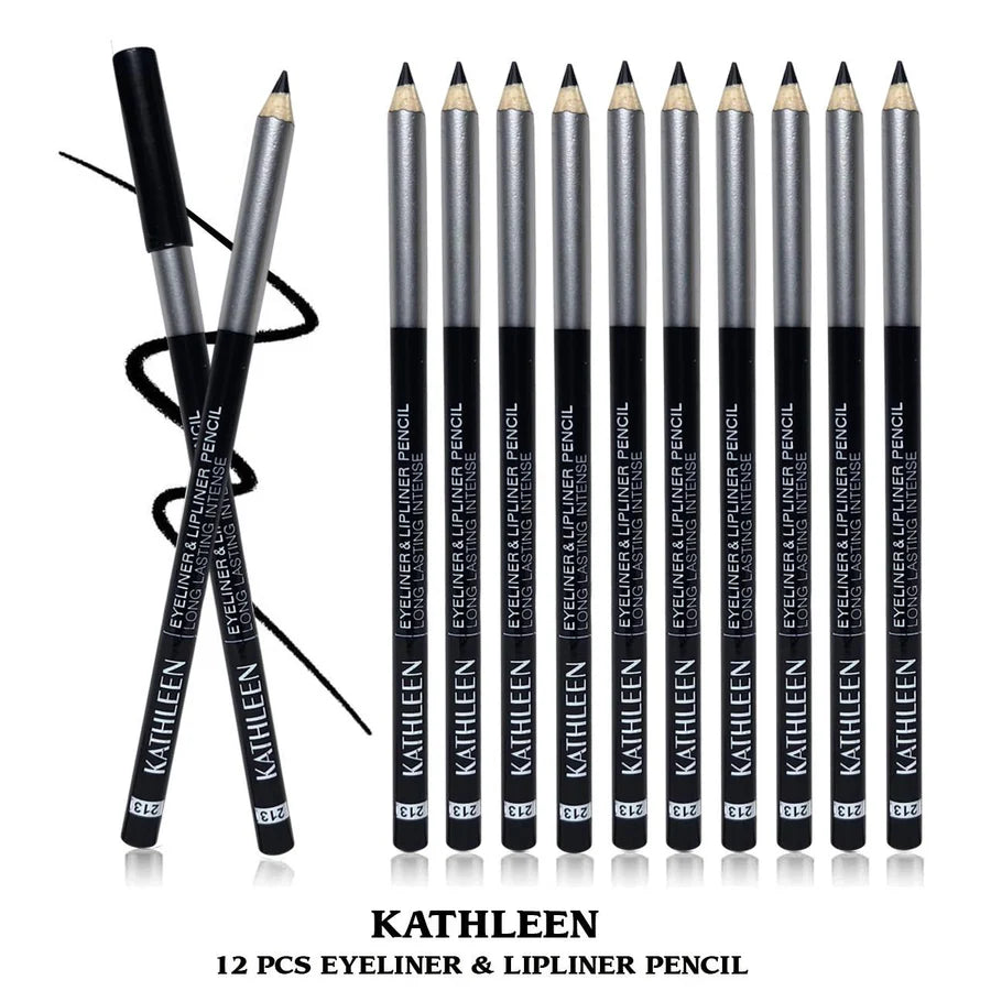 Kathleen 12 Pcs Black Eye liner Pencil
