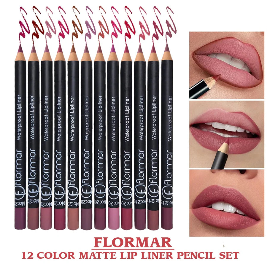 12 Pcs WaterProof Lip Liner Pencil 12Pcs