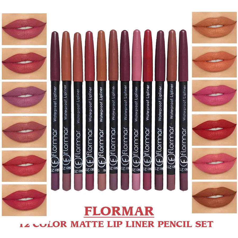 12 Pcs WaterProof Lip Liner Pencil 12Pcs
