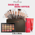 FV Liquid Foundation + Maliao 20 Color Eyeshadow Palette + Zoeva 15Pcs Brush Set Deal