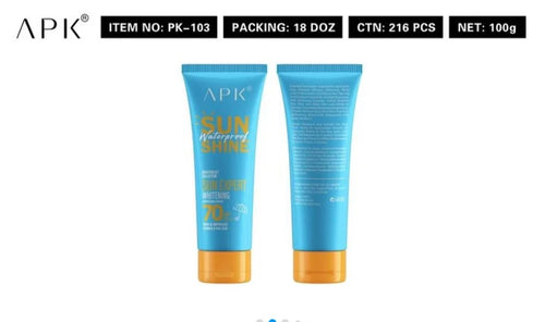 **APK SPF70 Waterproof Sunscreen Cream 100g**
