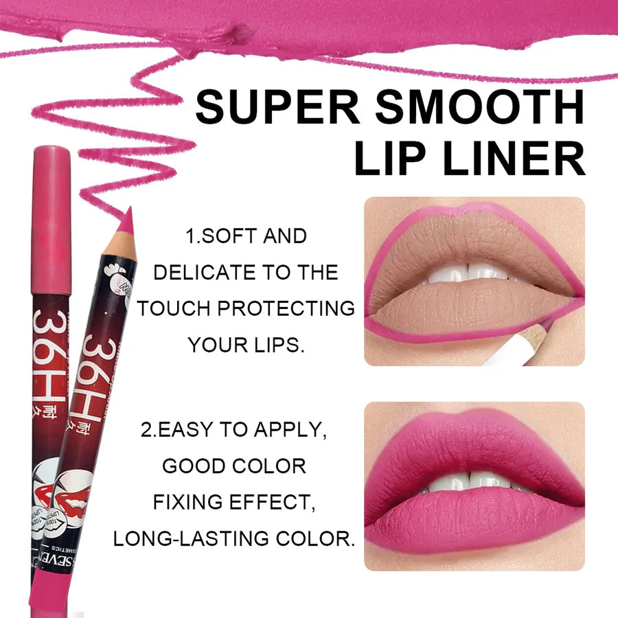 Miss Seven 36H Matte Waterproof Lash Lipstick Lip Liner Lip Pencil
