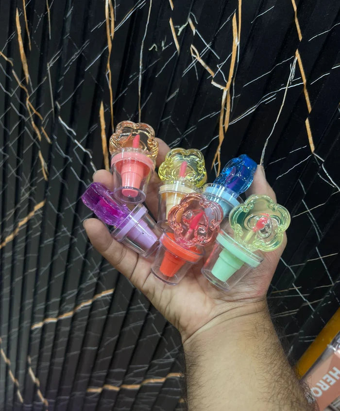 Romantic May Pack of 03 Flowers Shape Magic Lip Gloss
