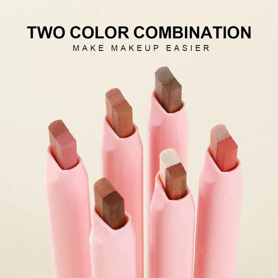 Dragon Ranee Pack of 06 Eyeshadow Stick 2 In 1 Double Color Gradient Velvet Shadow Stick Eye Makeup Waterproof Lasting Shimmer Metallic Eyeshadow Makeup DR105A