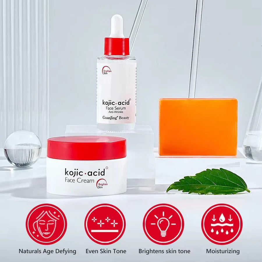 **Guanjing Kojic Acid Whitening Skincare Set (3PCS)**