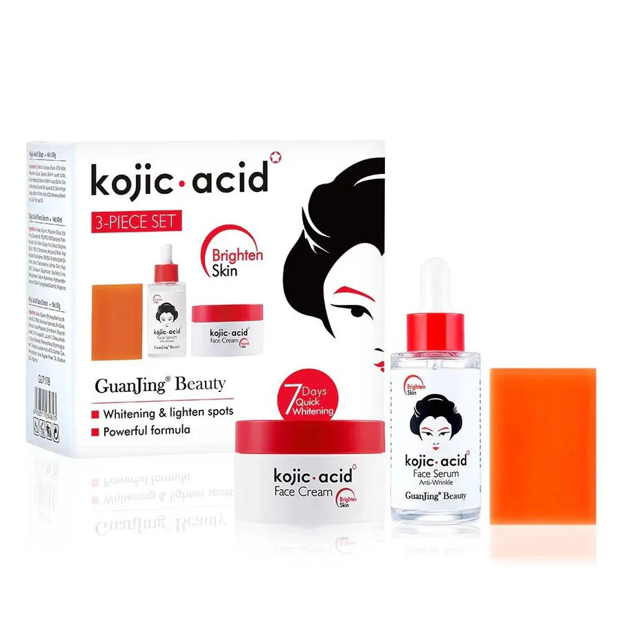 **Guanjing Kojic Acid Whitening Skincare Set (3PCS)**