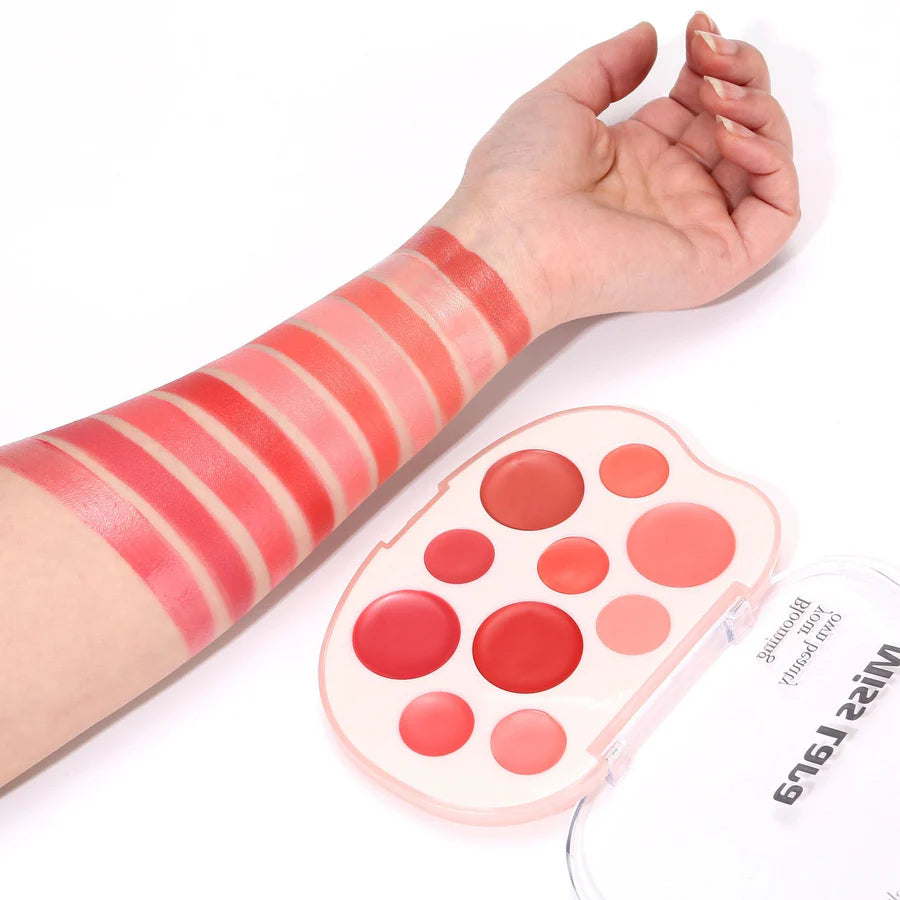 Miss Lara Aesthetic Lip & Cheek Cream 10 colors Palette