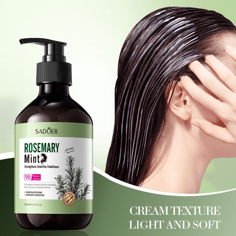 Sadoer Rosemary Mint Conditioner, Strengthening Hydrating Smoothing Hair Conditioner, Repairs Dull Dry Damaged Hair, Natural Formula