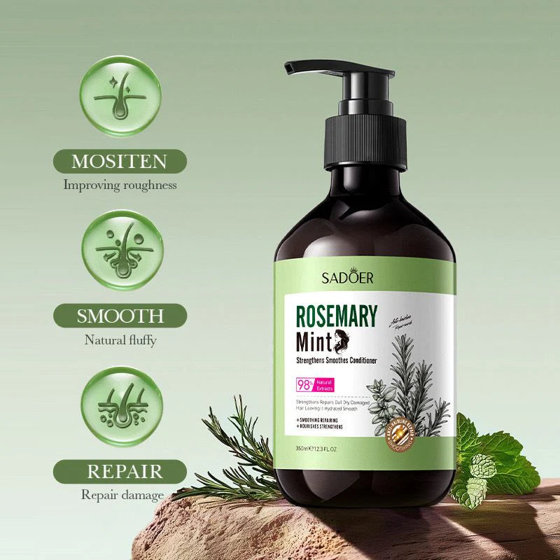 Sadoer Rosemary Mint Conditioner, Strengthening Hydrating Smoothing Hair Conditioner, Repairs Dull Dry Damaged Hair, Natural Formula
