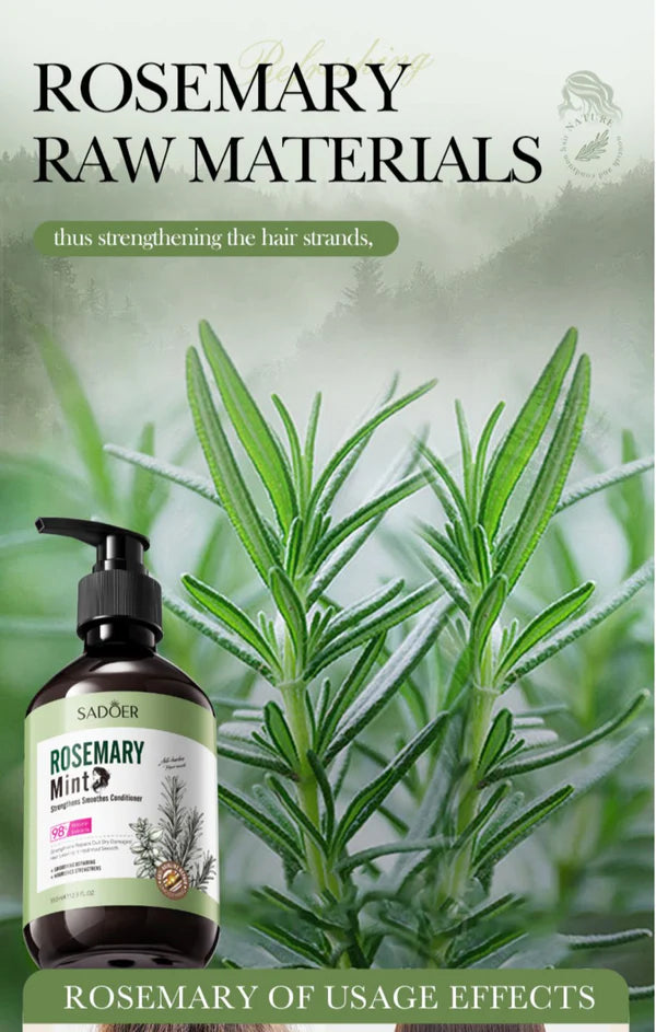 Sadoer Rosemary Mint Conditioner, Strengthening Hydrating Smoothing Hair Conditioner, Repairs Dull Dry Damaged Hair, Natural Formula