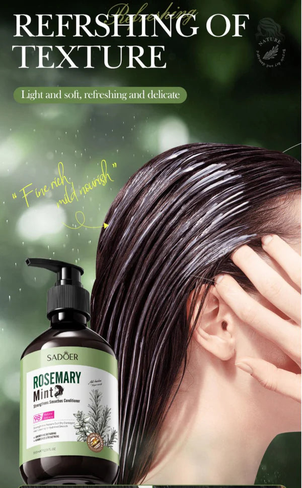 Sadoer Rosemary Mint Conditioner, Strengthening Hydrating Smoothing Hair Conditioner, Repairs Dull Dry Damaged Hair, Natural Formula