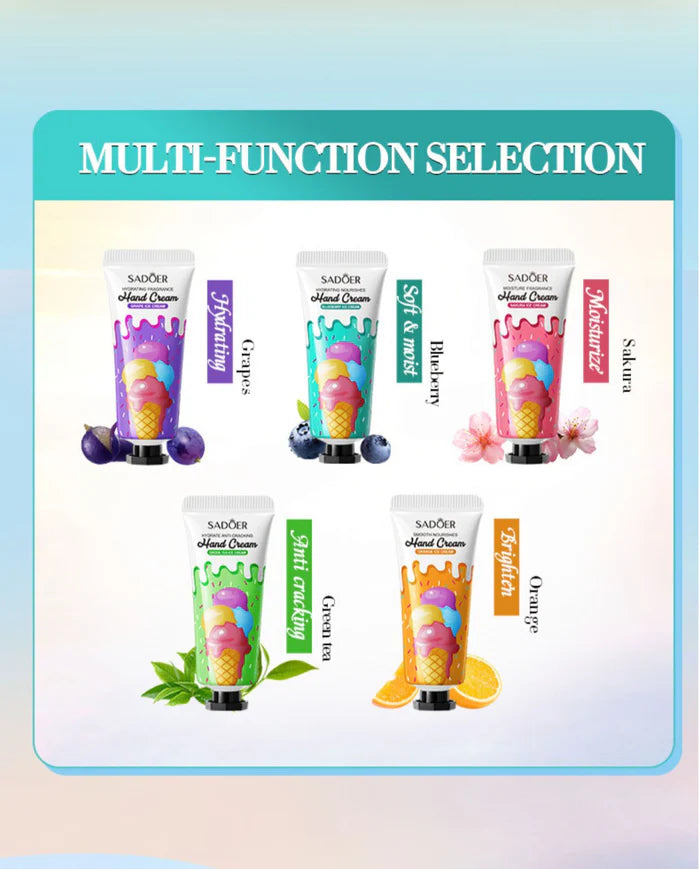 **SADOER Ice Cream Hydrating Hand Cream Set (5 × 20g)**