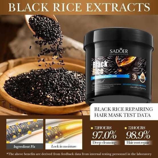 SADOER Black Rice Smooth Repairing Hair Mask 500gm