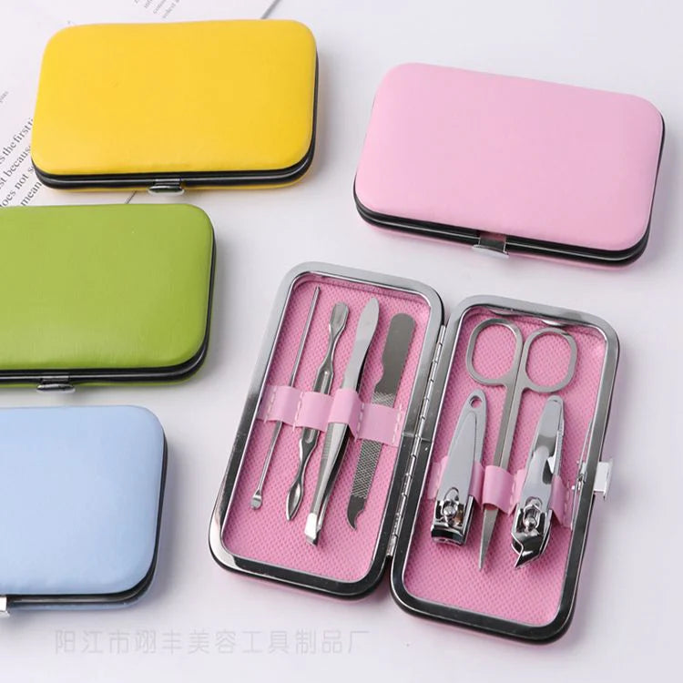 Miss Beauty 7 Pcs Manicure Set,Cute and Surprisingly Sturdy Stainless Steel Nail Clipper Set with case, Great Gifts Personal Pedicure Kit for Women Men Girls Travel