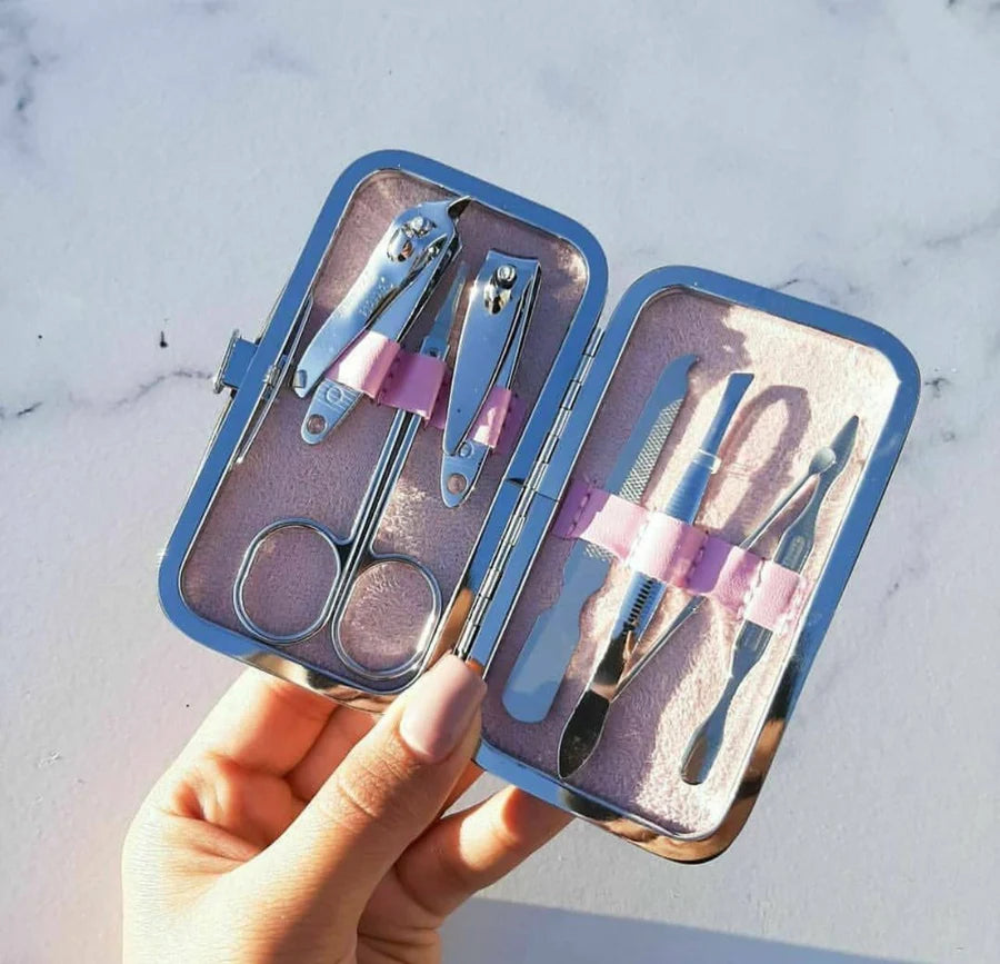 Miss Beauty 7 Pcs Manicure Set,Cute and Surprisingly Sturdy Stainless Steel Nail Clipper Set with case, Great Gifts Personal Pedicure Kit for Women Men Girls Travel