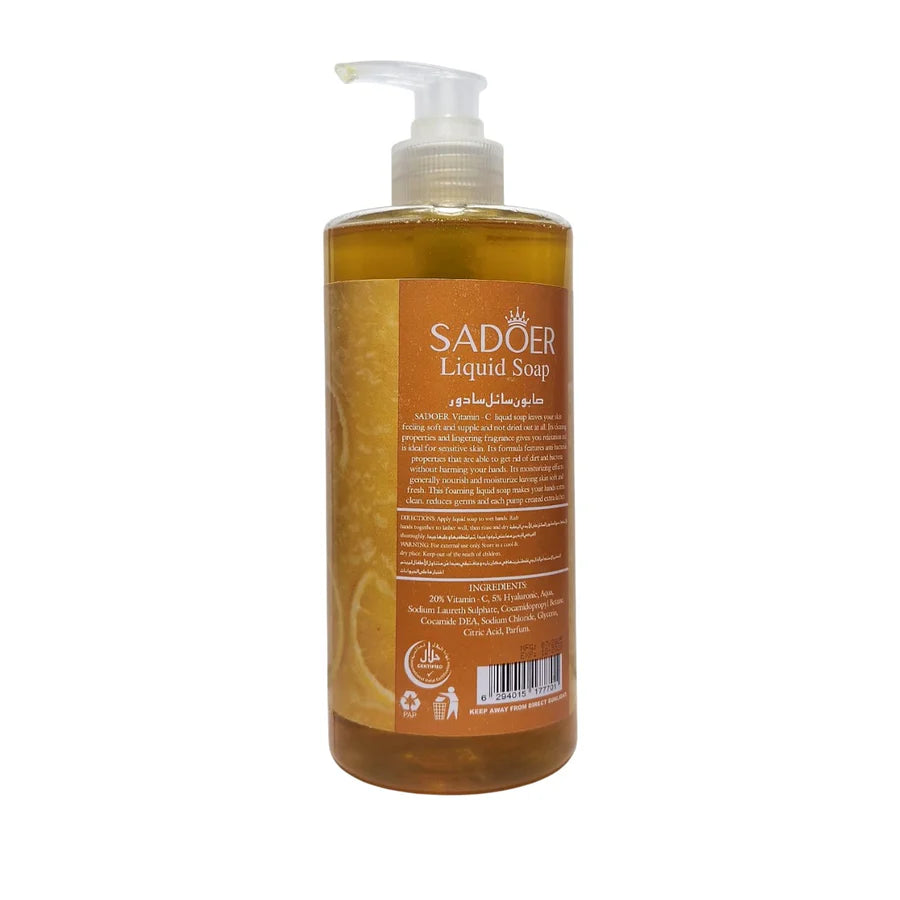 SADOER Vitamin C Liquid Soap – Whitening Antioxidant & Moisturizing Cleanser Hand Soap (500ml)