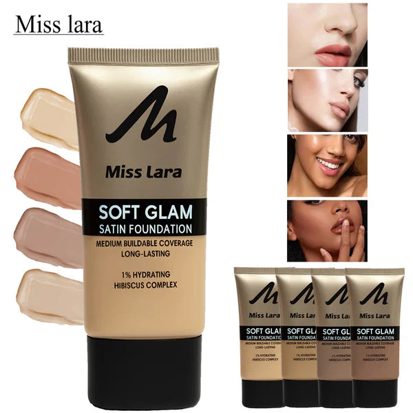 Miss Lara Makeup Combo Pack – Soft Glam Satin Foundation + Peptide Lip Tint + Cover Cushion + Glow Blusher Stick