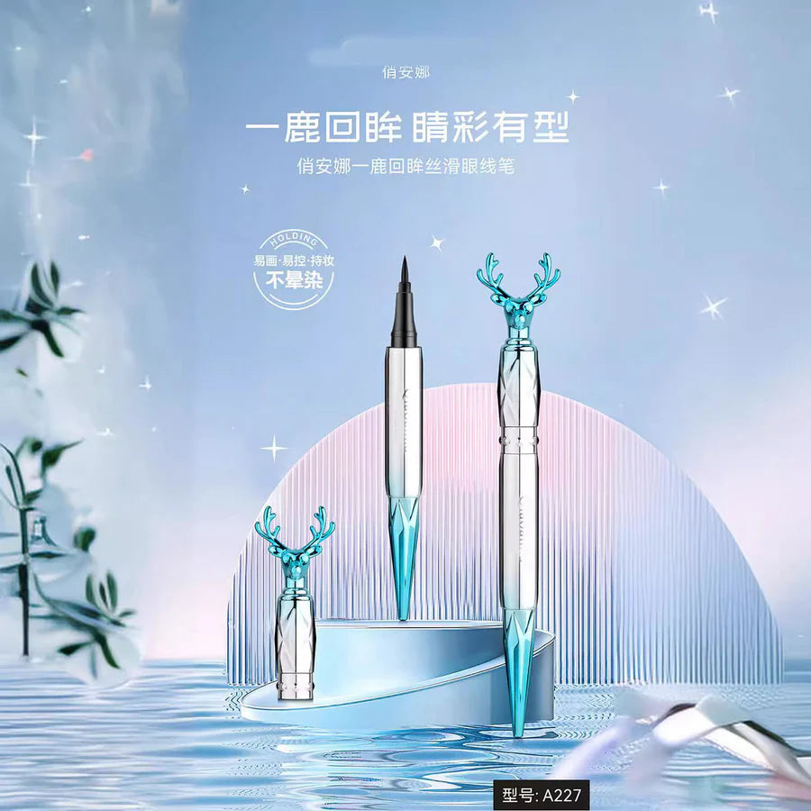 "Deer Look Back" Silky Liquid Eyeliner – Precision Tip with Elegant Antler Design