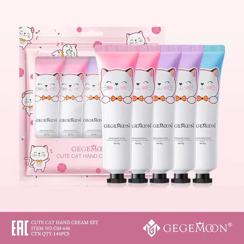 Gega Moon Cute Moisturizing Cat Hand Cream Set of 5