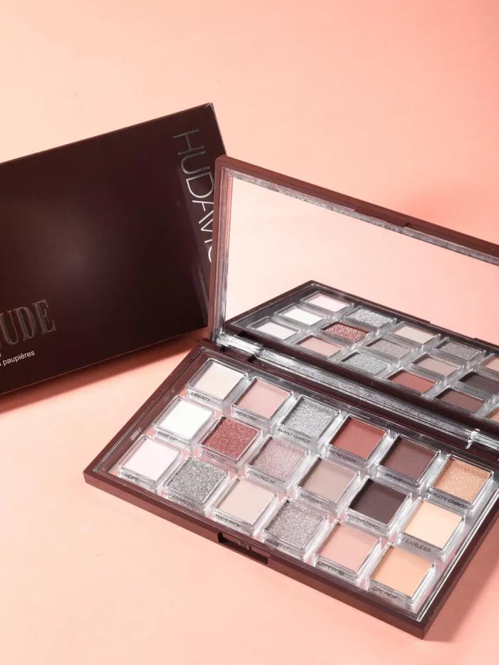 Hudamoji Icy Nude Eyeshadow Palette – 18 Shades of Matte & Shimmer