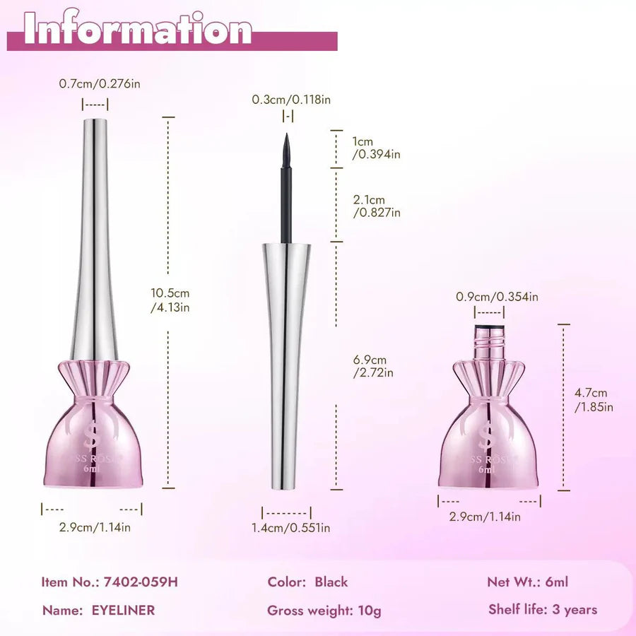 MISS ROSE Precision Liquid Eyeliner – Intense Black, 6ml